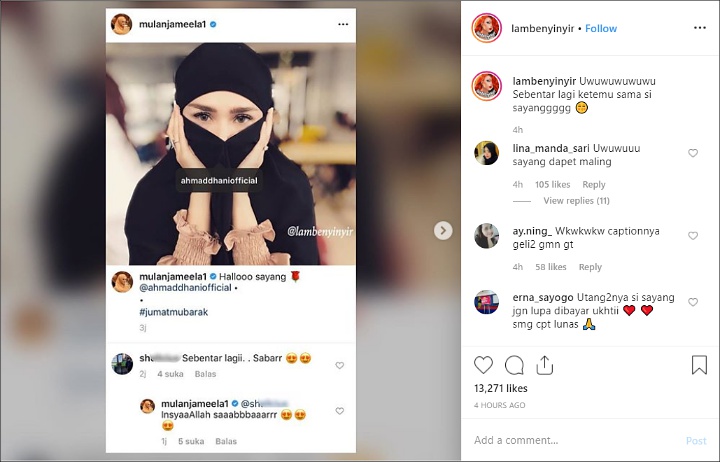 Vonis Hukuman Ahmad Dhani Susut Jadi 3 Bulan, Mulan Jameela Bercadar?