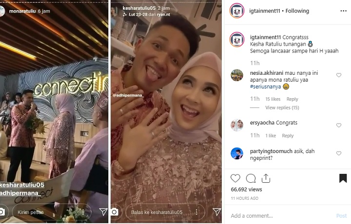 Pertunangan Kesha Ratuliu