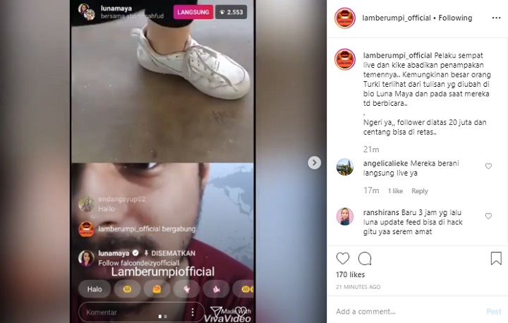 Akun Instagram Luna Maya Dihack Berganti Jadi Nama Orang Turki