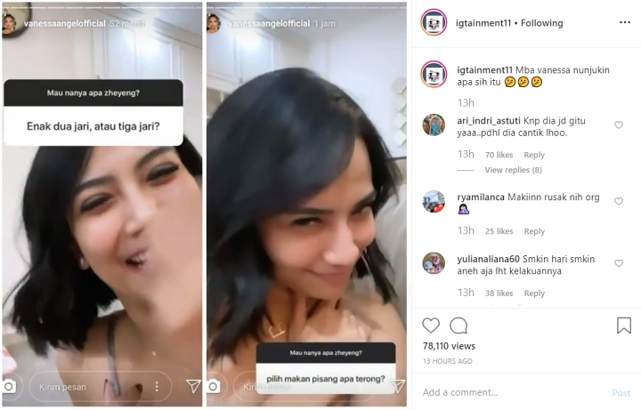 Begini Jawaban Vanessa Angel Saat Ditanya Soal Pisang dan Terong