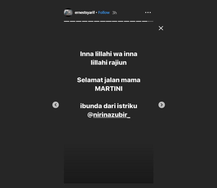 Ibunda Nirina Zubir Meninggal Dunia