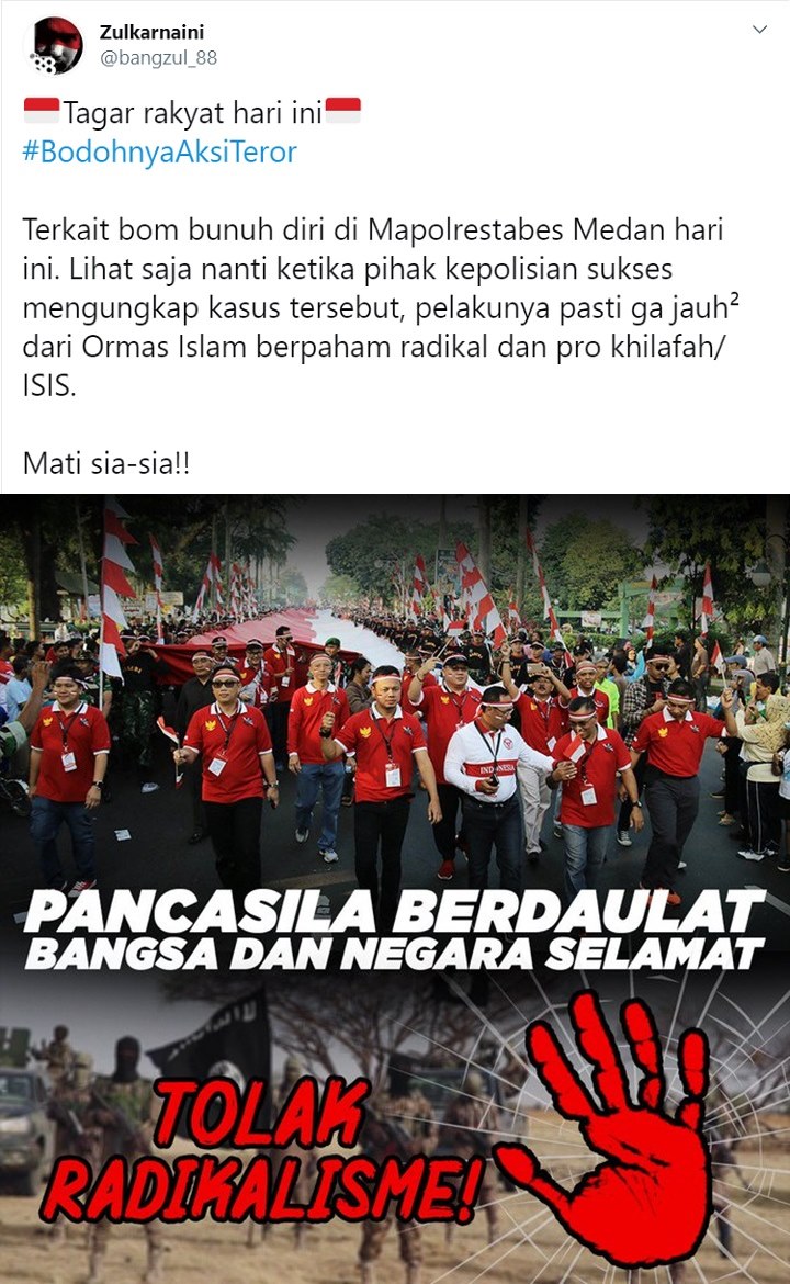 Polrestabes Medan \'Diguncang\' Bom, Warganet Kutuk dan Suarakan #BodohnyaAksiTeror-2