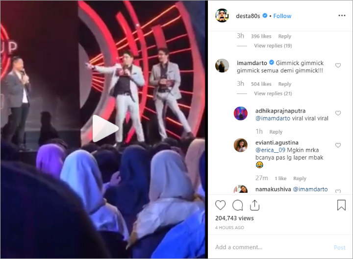 Desta Jatuh Dari Panggung, Malah Dicibir Imam Darto Cuma Gimmick