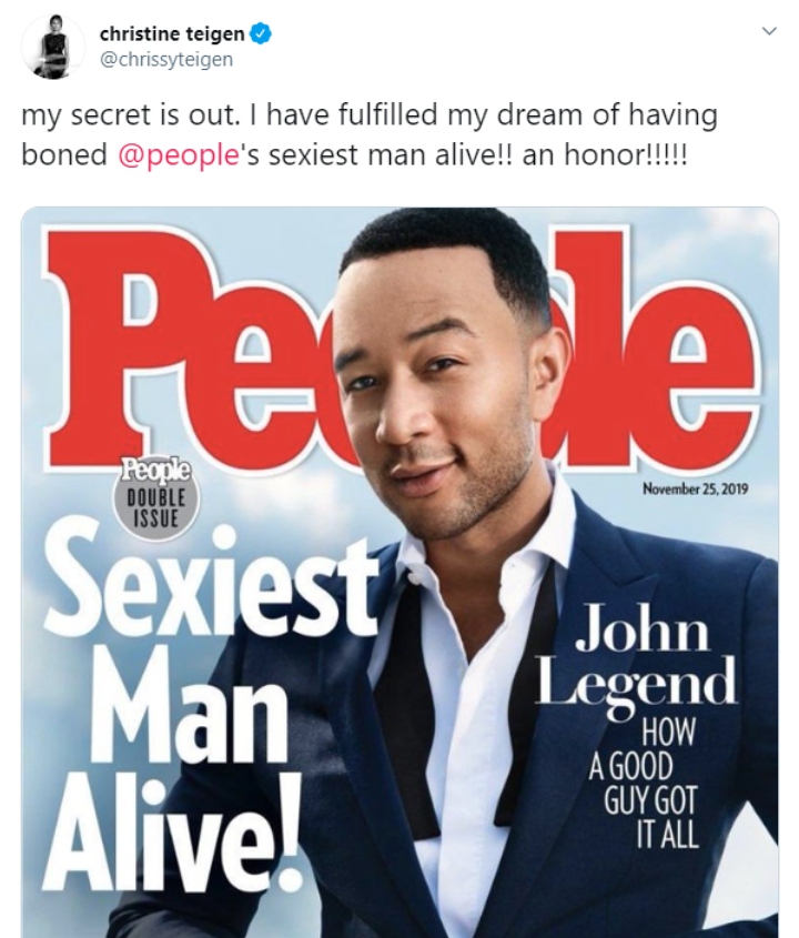 John Legend Jadi Pria Terseksi 2019, Chrissy Teigen Sang Istri Langsung Beri Komentar NakalJohn Legend Jadi Pria Terseksi 2019, Chrissy Teigen Sang Istri Langsung Beri Komentar NakalJohn Legend Jadi Pria Terseksi 2019, Chrissy Teigen Sang Istri Langsung Beri Komentar Nakal