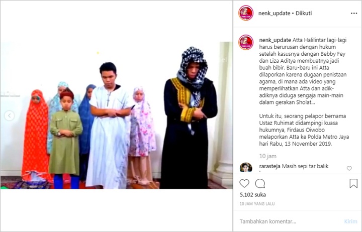 Atta Halilintar Tuai Dukungan, Video Diduga Permainkan Salat Justru Dianggap Sesuai Fakta