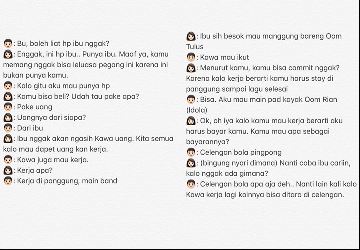 Percakapan Andien dan Sang Putra