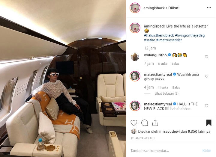 Komentar Maia di Postingan Jet Pribadi Aming