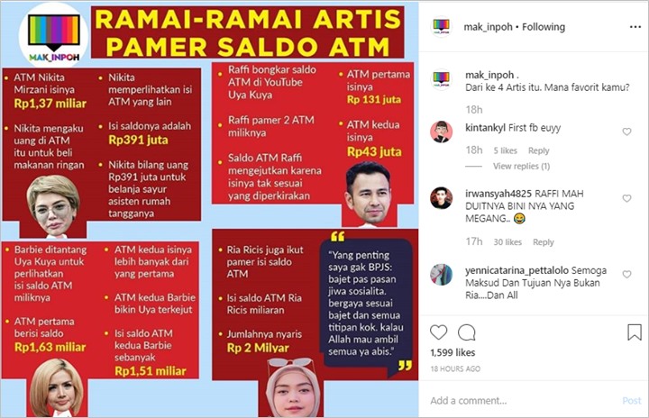 Tren Artis Pamer Saldo ATM, Netter Paling Kepo Milik Nagita Slavina Hingga Luna Maya