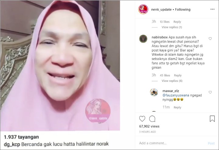 Dorce Dibully Usai Kritik Atta Halilintar