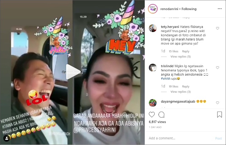 Reino-Syahrini Ngakak