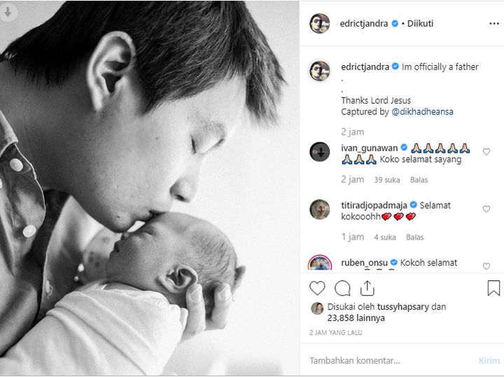 Edric Tjandra Resmi Jadi Ayah