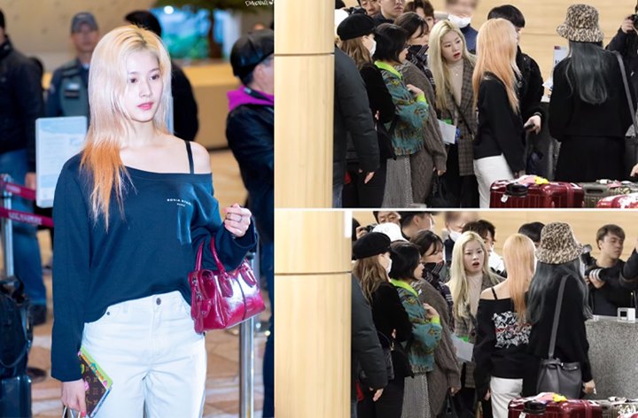 Sana Twice Bikin Syok Pakai Baju Terbuka di Bandara, Ekspresi Dahyun Jadi Sorotan