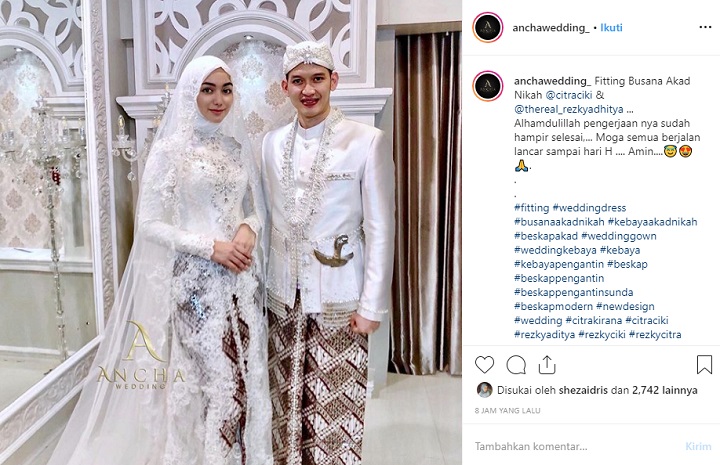 Foto Citra Kirana Rezky Aditya Pakai Gaun Pengantin Bocor 