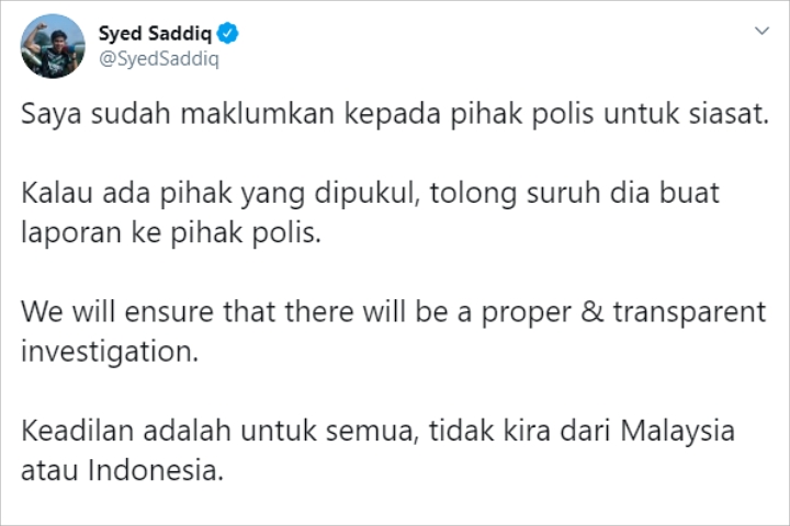 Viral Suporter Indonesia Dikeroyok, Respons Menpora Malaysia Tuai Nyinyiran