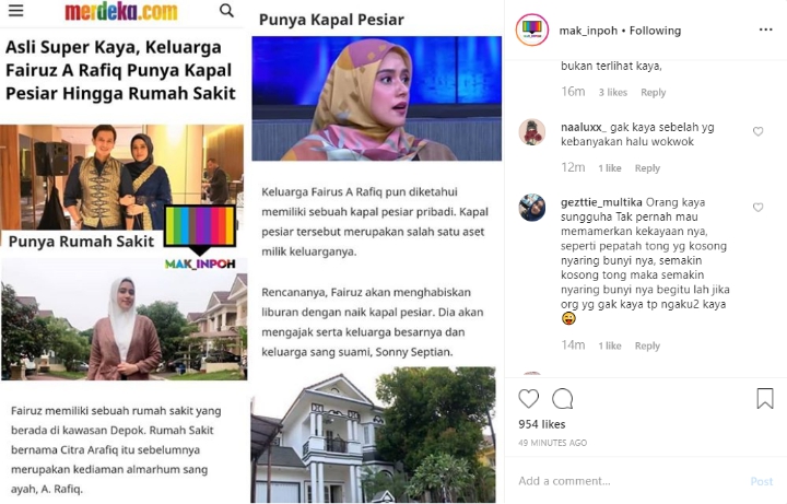 Fairuz A. Rafiq Dipuji Tak Pernah Pamer Meski Keluarga Punya Kapal Pesiar dan Rumah Sakit