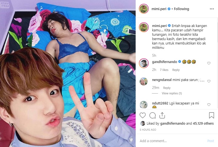 Mimi Peri \'Foto Bareng\' Jungkook BTS di Kamar