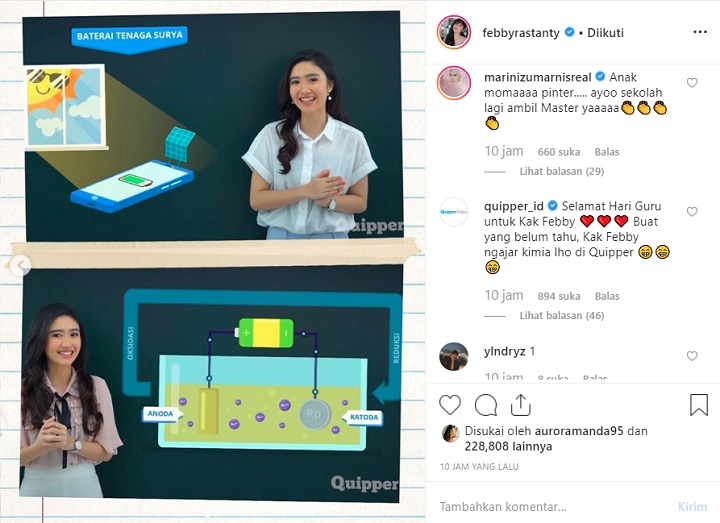 Komentar Marini Zumarnis di Unggahan Febby Rastanty