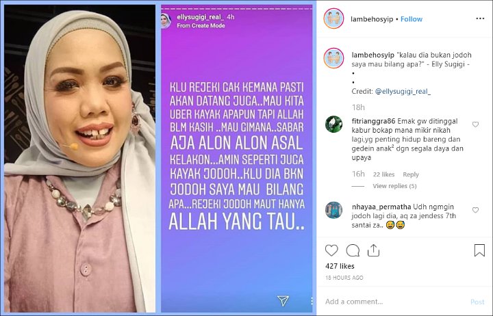 Ely Sugigi Kembali Galau, Bahas Ungkapan Bijak Hingga Putar Lagu Soal Tak Berjodoh