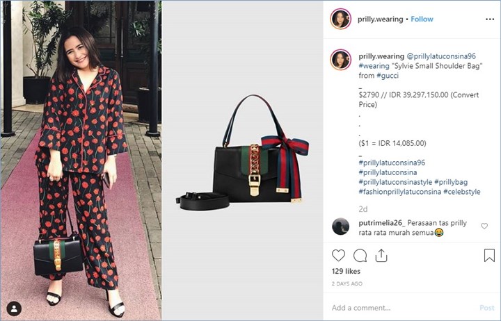 Prilly Latuconsina Tampil Dengan Baju Mirip Piyama dan Tas Branded, Harganya Bikin Melongo