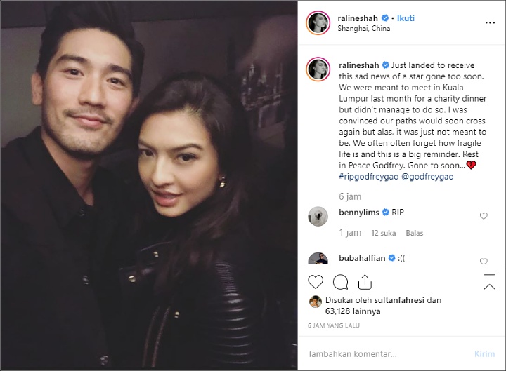 Raline Shah Berduka Aktor Godfrey Gao Meninggal, Netter Kaget Soroti Fakta Ini