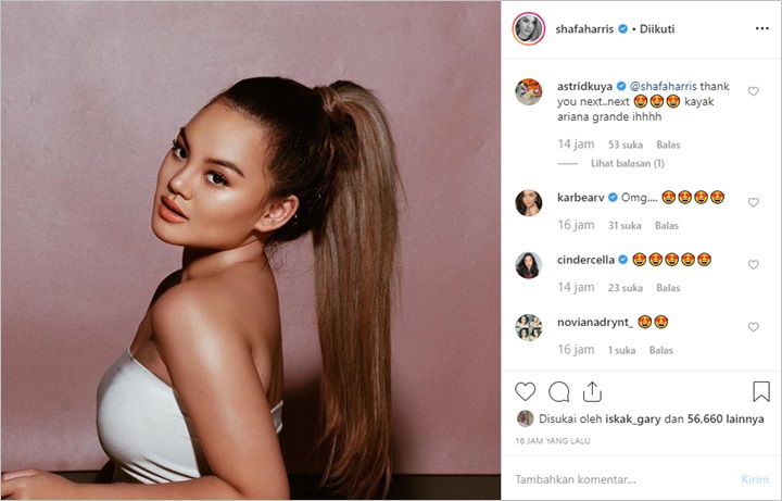 Shafa Harris Dikira Ariana Grande