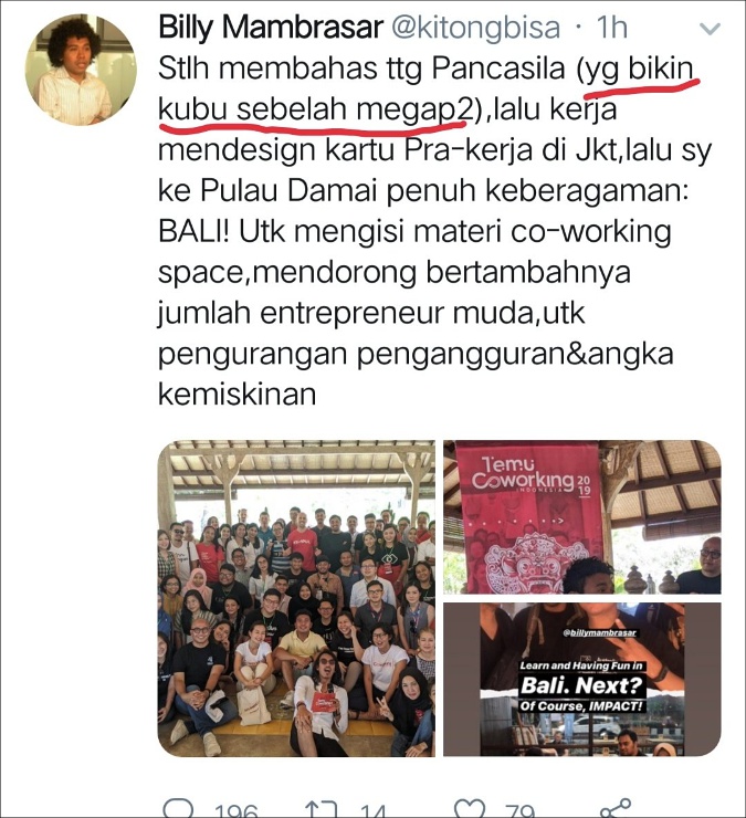 Cuitannya Kembali Tuai Nyinyiran, Kaukus Pancasila Minta Stafsus Billy Jaga Image