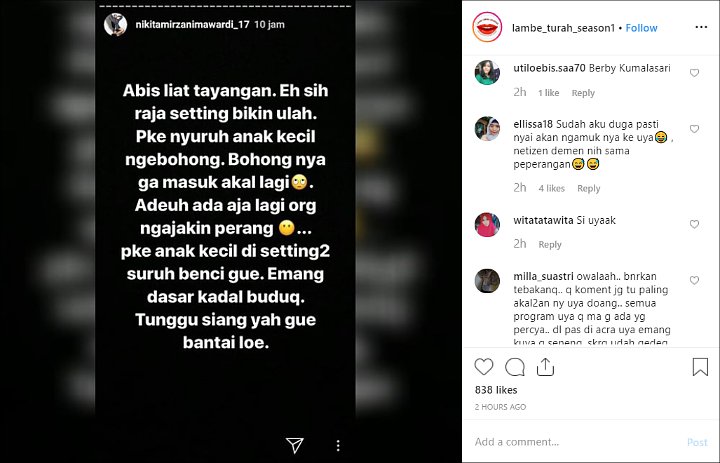 Nikita Mirzani Geram Uya Kuya Suruh Anak Barbie Kumalasari Membencinya