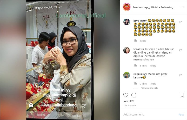 Ibu Ayu Ting Ting Pamer Perhiasan Dibandingkan Dengan Sosok Rieta Amilia