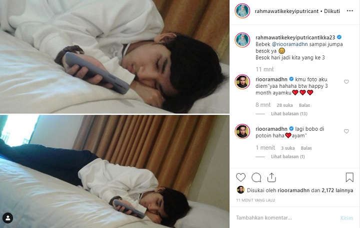 Komentar Rio Ramadhan di Postingan Kekeyi