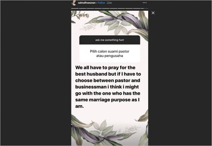 Salmafina Jawaban Soal Pilihan Suami