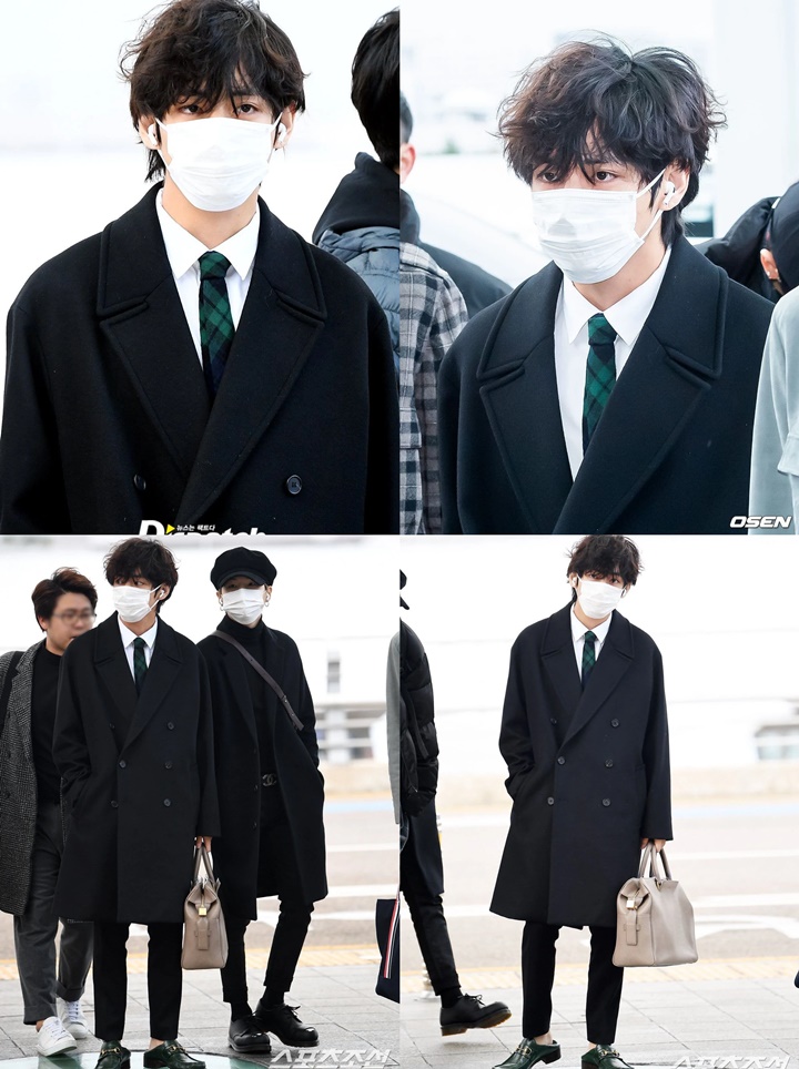 V BTS Jadi Bahan Gosip Wartawan Gara-Gara Dandan Ala Bos Muda di Bandara