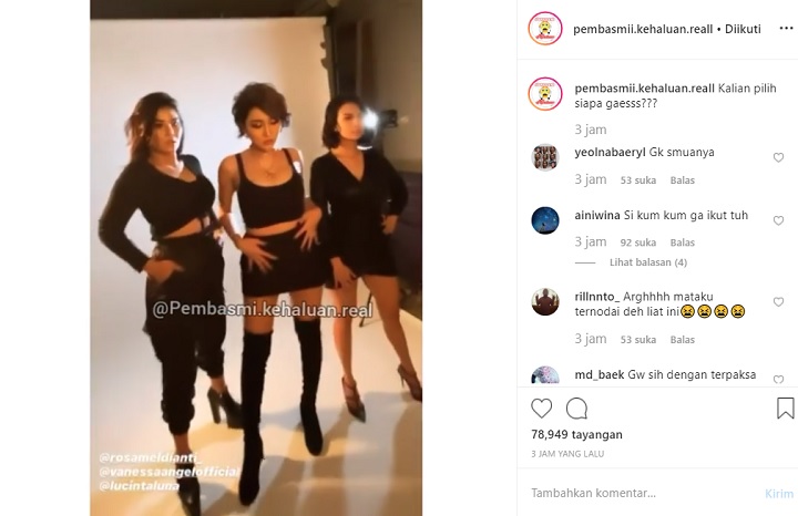 Lucinta, Meldi, dan Vanessa Angel Pemotretan Bersama