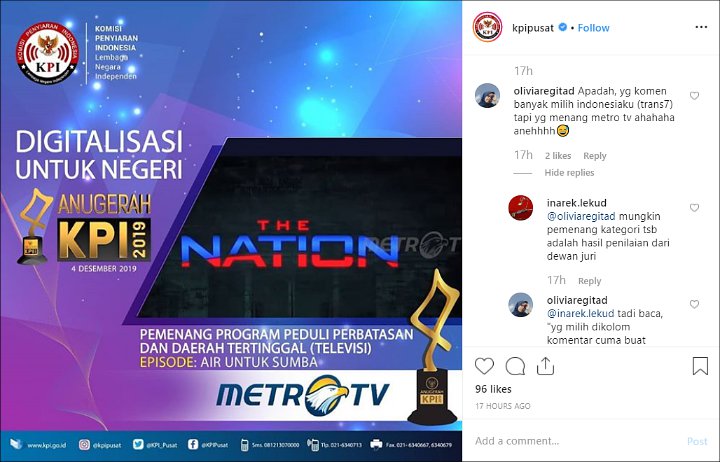 Program \'The Nation’ Metro TV Dapat Piala Anugerah KPI 2019, Netter Temukan Kejanggalan Ini