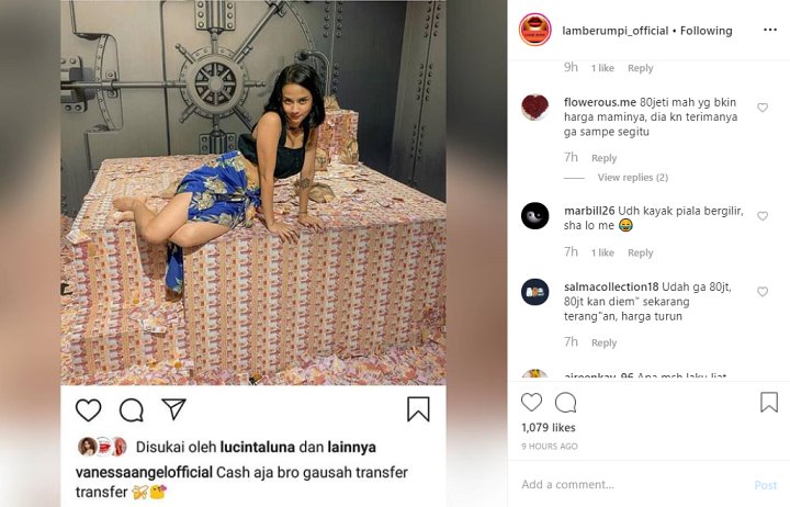 Pose Seksi Di Tumpukan Uang, Vanessa Angel Minta Dibayar Cash Ogah Terima Transfer
