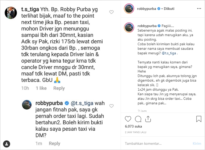 Robby Purba Tak Terima Difitnah Rugikan Supir Taksi, Ledek Pelaku Cuma Mau Eksis di TV