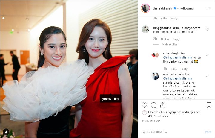 Bertemu Yoona Girls’ Generation, Dian Sastro Dipuji Lebih Cantik Natural