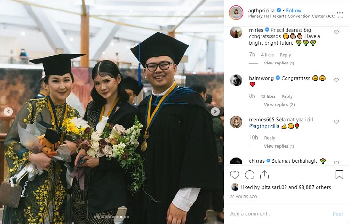 Agatha Pricilla Resmi Sandang Gelar Sarjana, Banjir Ucapan Selamat Dari Rekan Artis
