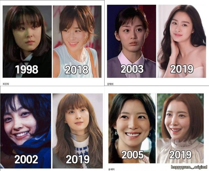 Perbandingan Wajah Song Hye Kyo, Jun Ji Hyun, Kim Tae Hee Cs 20 Tahun Lalu dan Sekarang