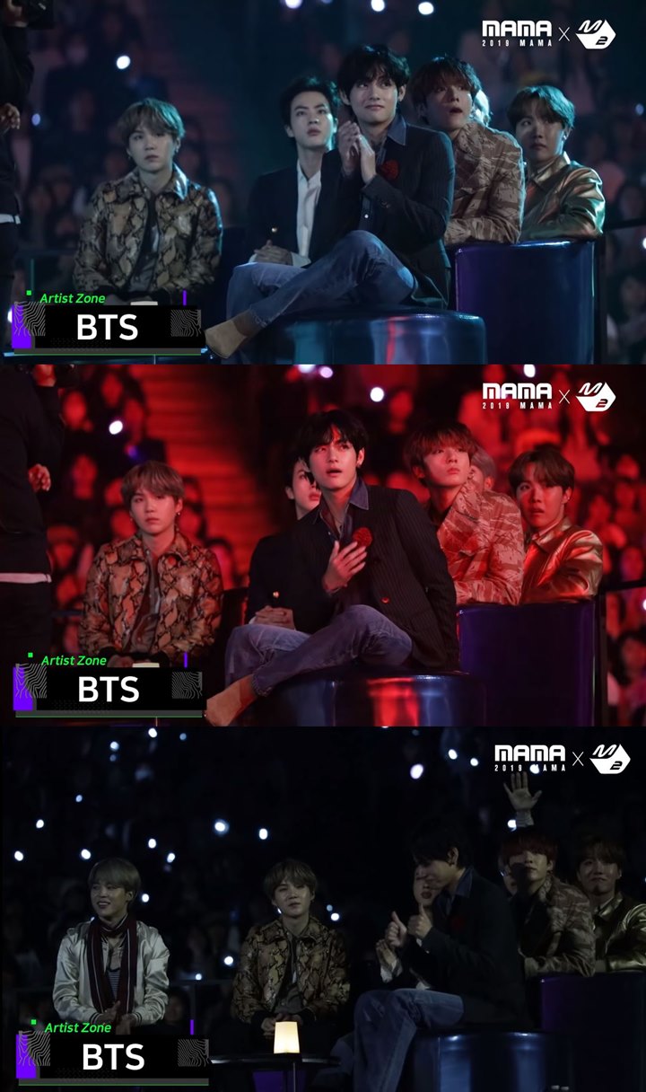 MAMA 2019: Reaksi V BTS Nonton Perform Cetar dan Seksi Mamamoo Curi Perhatian