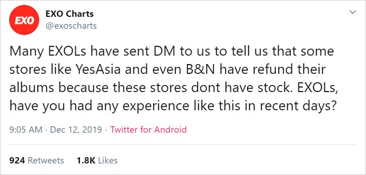 Fans EXO Ngamuk Pasca Uang Dikembalikan Karena Kehabisan Album