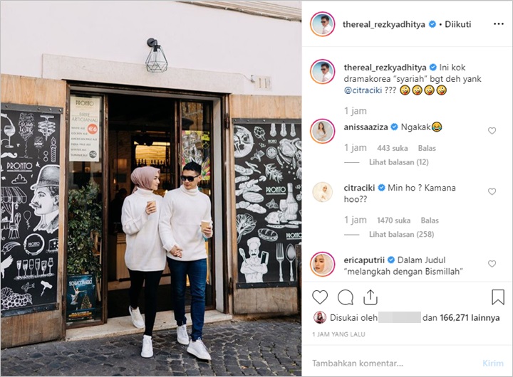 Rezky dan Ciki bulan Madu di italia merasa seperti drama korea syariah