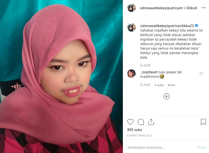 Klarifikasi Kekeyi