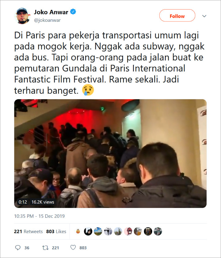 Cuitan Twitter Joko Anwar