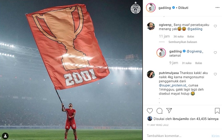 Komentar Gading Soal Laga Terakhir Persija