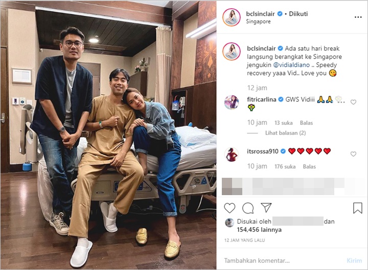 Bunga Citra Lestari Kunjungi Vidi Aldiano di Rumah Sakit Singapura