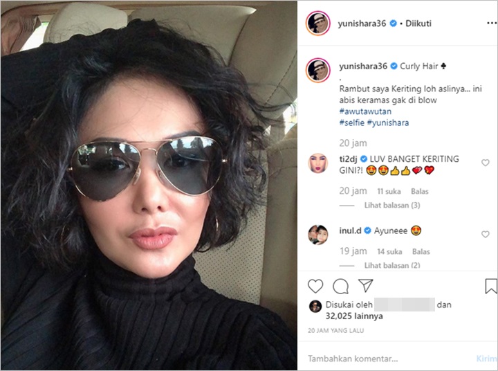 Yuni Shara Pamer Rambut Awut-Awutan