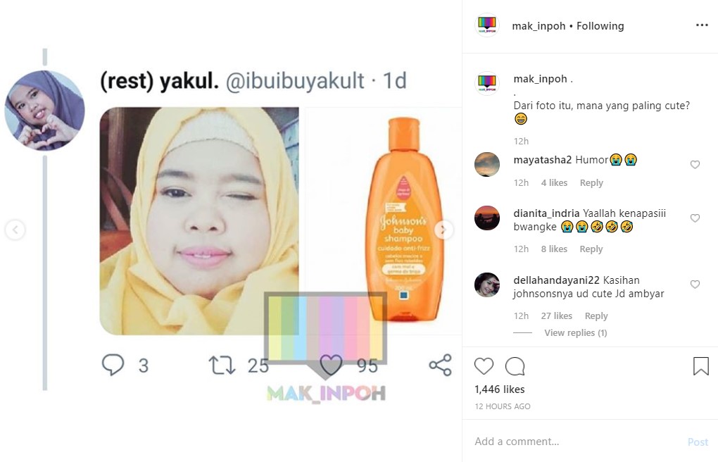 Bikin Ngakak, Begini Potret Rahmawati Kekeyi Saat Pose Imut Disamakan Dengan Produk Bedak Bayi