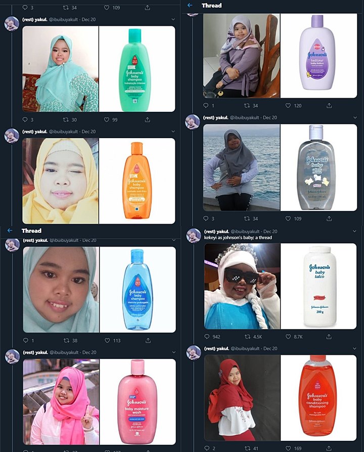 Bikin Ngakak, Begini Potret Rahmawati Kekeyi Saat Pose Imut Disamakan Dengan Produk Bedak Bayi