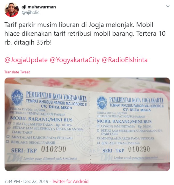 Karcis Parkir