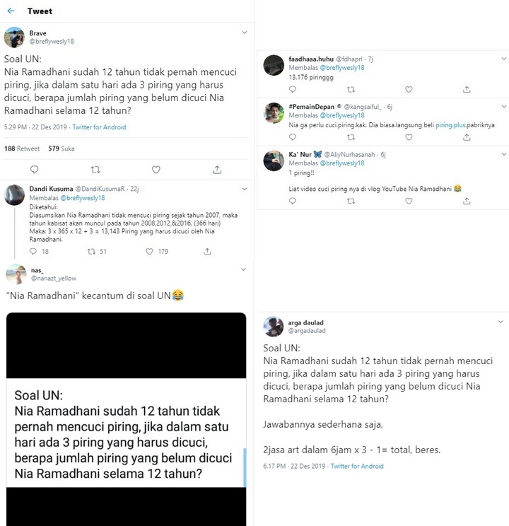 Nia Ramadhani Jadi Soal UN Versi Netter